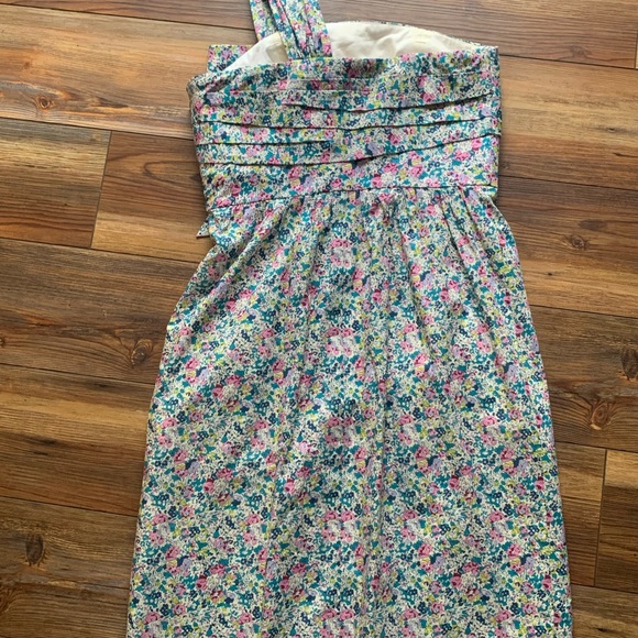 J.CREW One-Shoulder Dress Liberty Claire-Aude Floral Sz 0 Island Multi - Picture 7 of 11